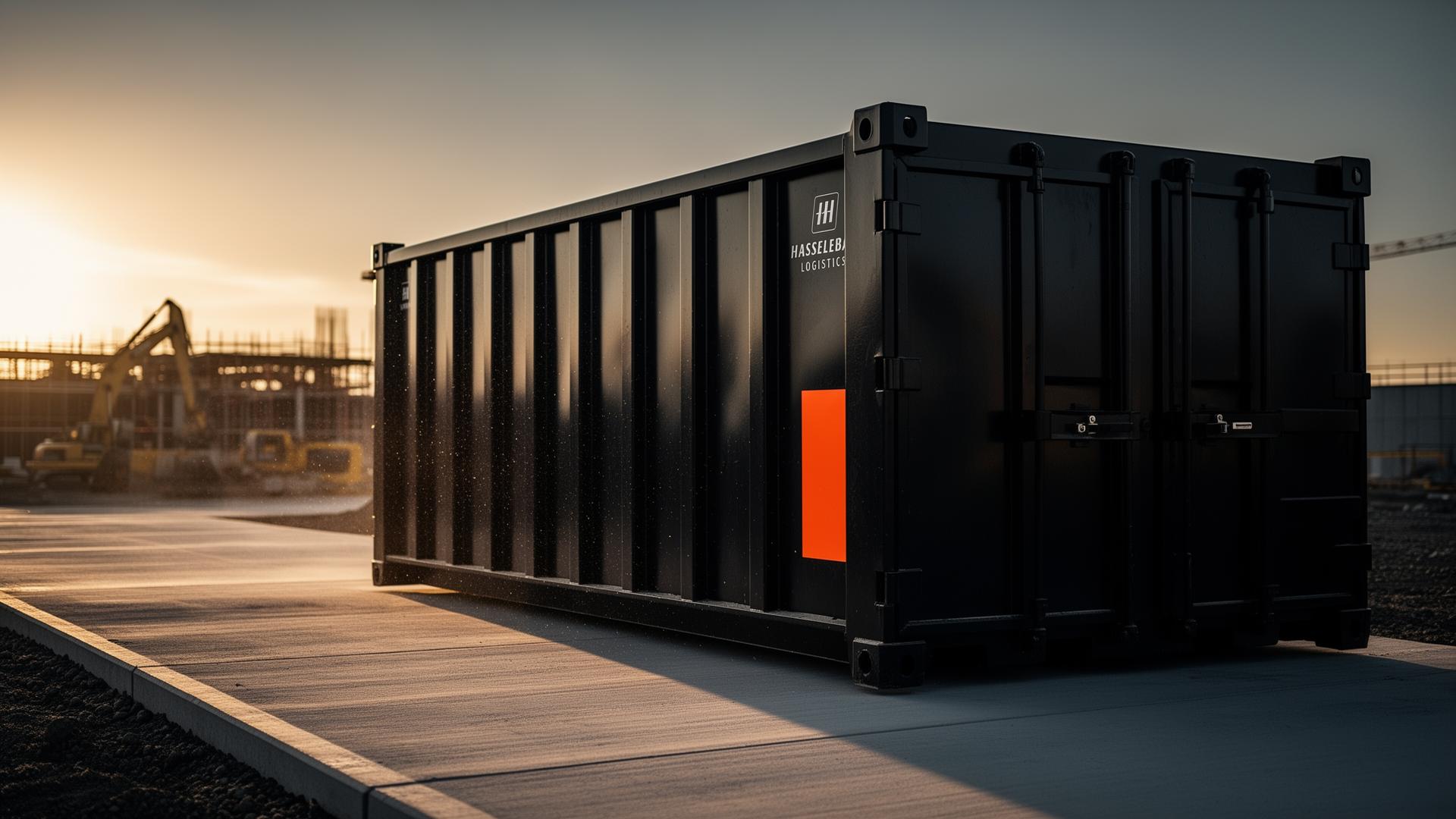 Premium dumpster on Meridian construction site